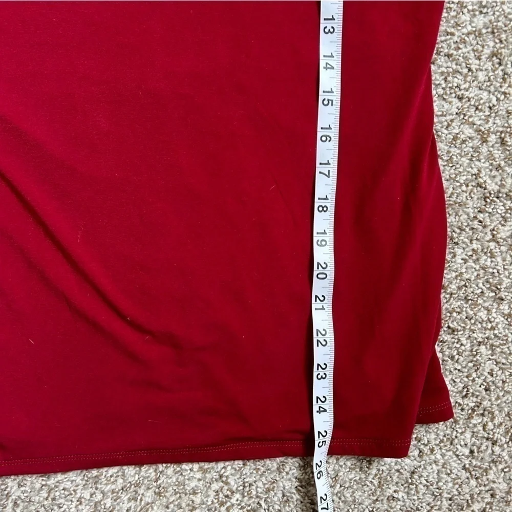 🦋 Carmen Marc Volvo Red Gold Detail Long Sleeve Blouse Small Medium Stretch